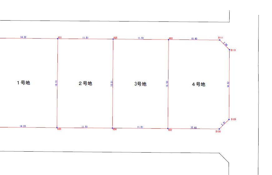 ２号地、３号地、４号地図面